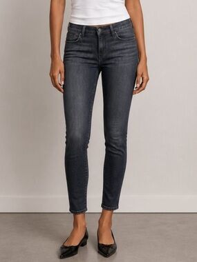 Joe's Jeans Skinny Mid-Rise Jeans in Charcoal Black